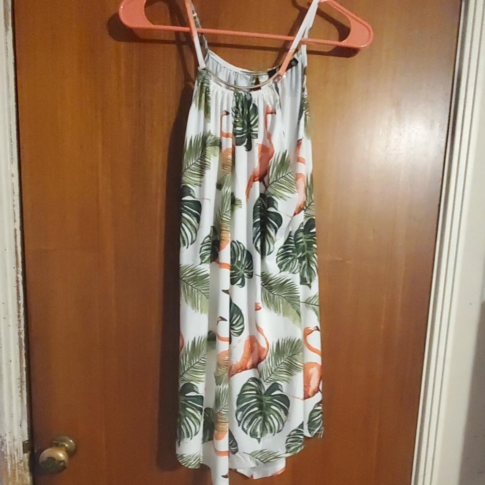 Flamingo print tank top tunic